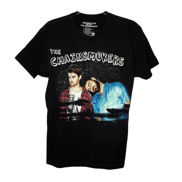 The Chainsmokers Memories Tour Concert Tee Band Tee Black Crewneck Medium Rock - Picture 3 of 8